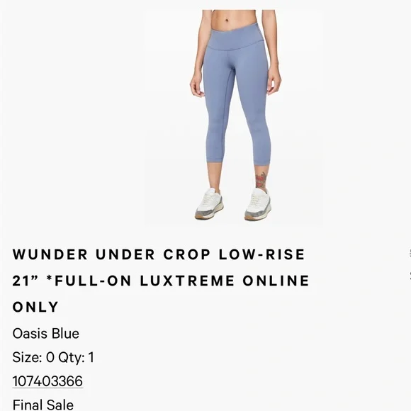 Lululemon WUNDER UNDER CROP LOW-RISE - Picture 4 of 4